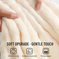 Women'S Premium Plush Fast Drying Microfiber Hair Towel Wrap - Soft Absorbent 75Cm Towel Turban with Button, for Long Thick Curly Hair, Single/Double Pack